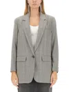 Isabel Marant Kenzy Checked Virgin-wool Blazer In Grey