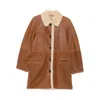 Isabel Marant Shearling-trim Coat In Brown