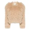 Isabel Marant Faustine Faux-shearling Cropped Jacket In Beige