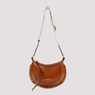 Isabel Marant Moon Brown Mini Crossbody Bag With Studs In Smooth Leather Woman