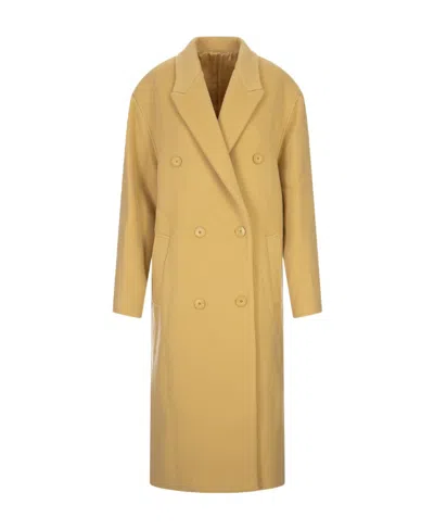 Isabel Marant Theodore Wool Coat In Straw Yellow