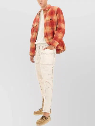 Isabel Marant Collared Checked Coat Chest Pockets