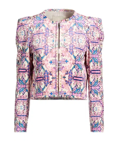 Isabel Marant Collarless Cropped Zip-up Jacket In Pink