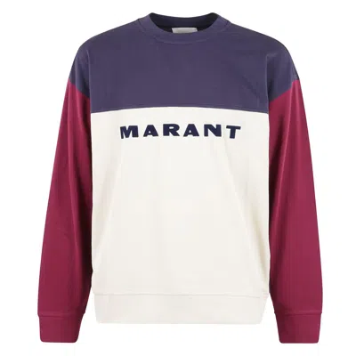 Isabel Marant Color-block Crewneck Sweatshirt In Plum