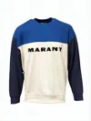 Isabel Marant Color-block Long-sleeve T-shirt With Bold Lettering In Blue
