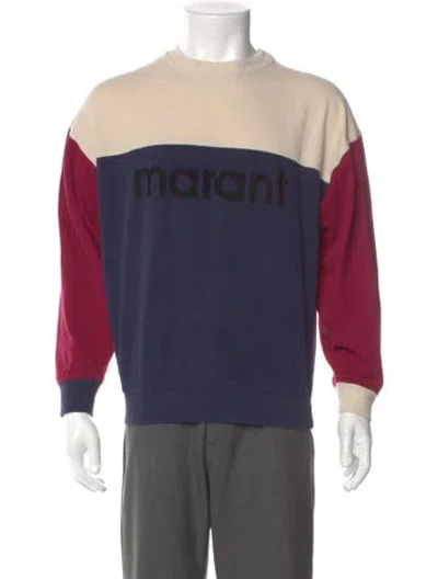 Pre-owned Isabel Marant Colorblock Pattern Crew Neck Pullover In Blue