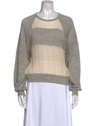 Pre-owned Isabel Marant Colorblock Pattern Crew Neck Sweater In Gray
