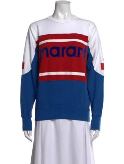 Pre-owned Isabel Marant Colorblock Pattern Crew Neck Sweatshirt In Blue