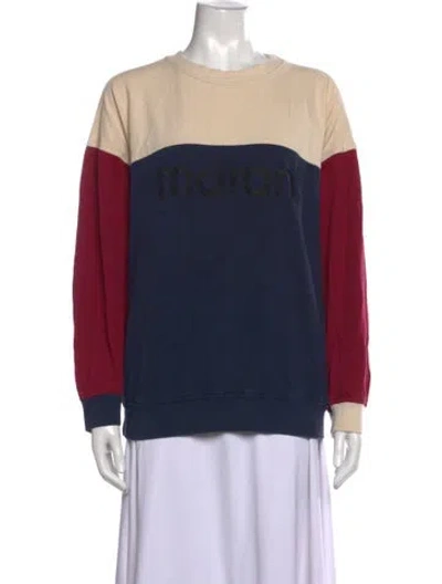 Pre-owned Isabel Marant Colorblock Pattern Crew Neck Sweatshirt In Blue