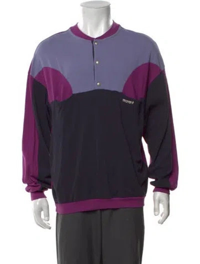 Pre-owned Isabel Marant Colorblock Pattern Crew Neck Sweatshirt In Blue/purple