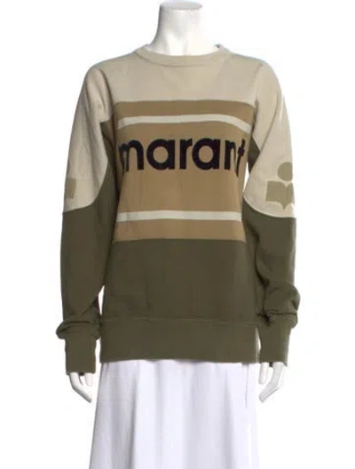 Pre-owned Isabel Marant Colorblock Pattern Crew Neck Sweatshirt In Green/neutrals