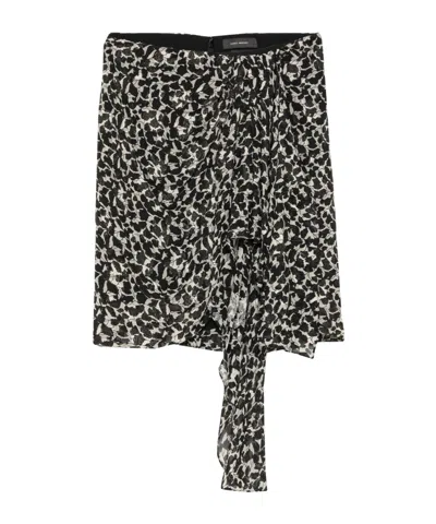 Isabel Marant Color-blocked Asymmetrical Midi Skirt In Black