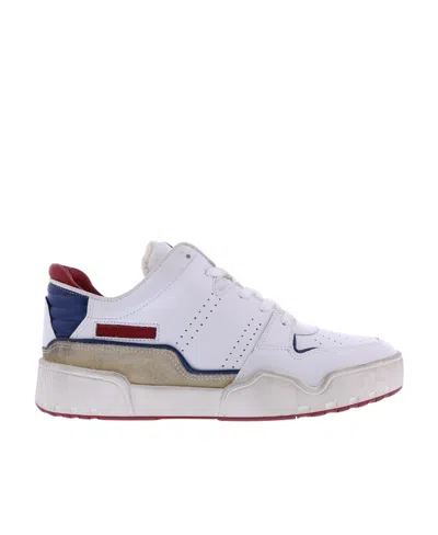 Isabel Marant Colour-block Leather Sneakers In White