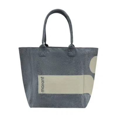 Isabel Marant Colour-block Cotton Canvas Tote Bag In Gray