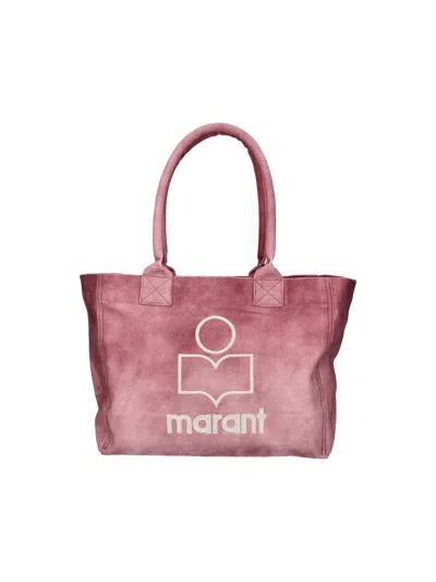 Isabel Marant Compact Red Cotton Tote Bag With Logo Detail