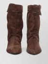 Isabel Marant Dalby Draped Suede Ankle Boots With Pointed Toe And Cone Heel In Brown