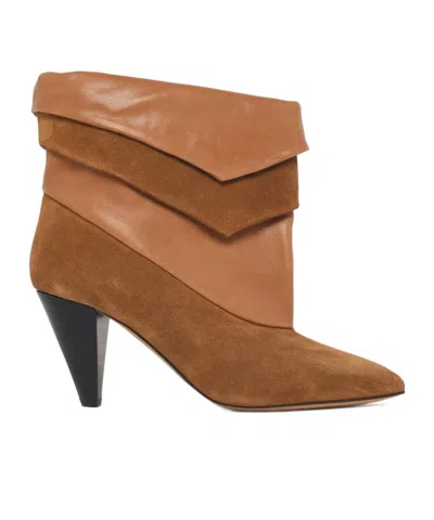 Isabel Marant Conical Toe Ankle Boots In Animal Print