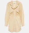 Isabel Marant Coral Checked Cotton And Silk Minidress In Light Yellow