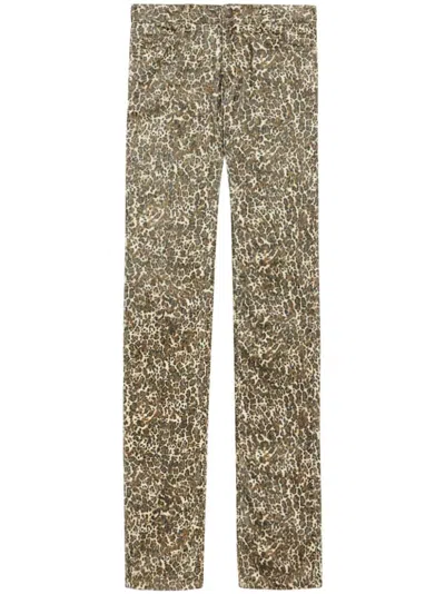 Isabel Marant Ferni Straight Cut Stretch Pants In Neutrals