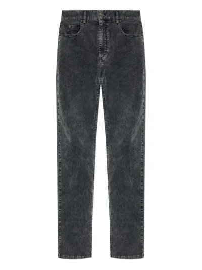 Isabel Marant Corduroy Washed-effect Straight-leg Jeans In Black