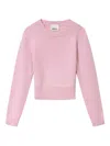Isabel Marant Cornelia Crew Neck Pullover Raglan Ribbed In Pink