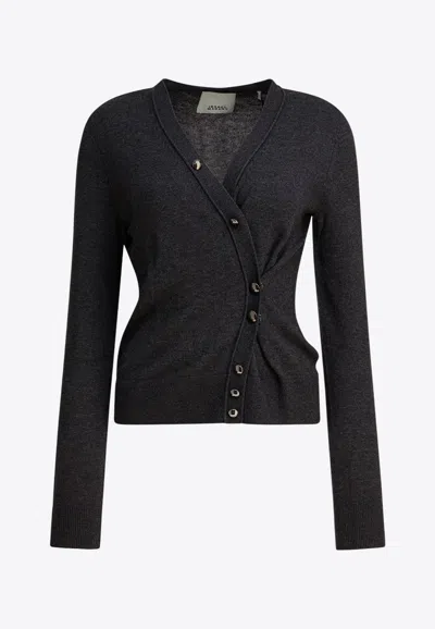 Isabel Marant Cory V-neck Cardigan In Gray