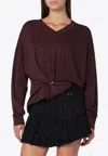 Isabel Marant Cosima V-neck Sweater In Burgundy