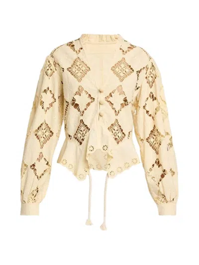 Isabel Marant Cotton And Linen Blouse In Neutral