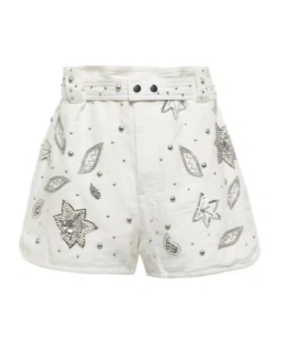 Isabel Marant Cotton And Linen Shorts In White