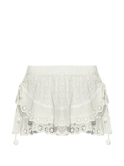 Isabel Marant Cotton And Silk Shorts In White