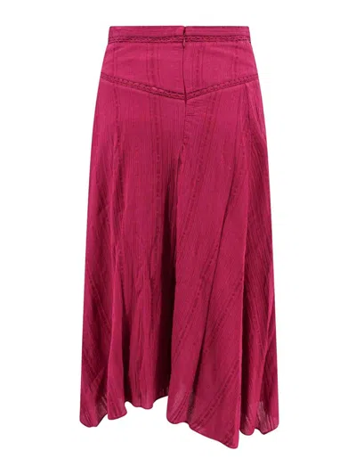 Isabel Marant Cotton And Viscose Midi Skirt In Nude & Neutrals