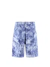 Isabel Marant Cotton Bermuda Shorts With Tie Dye Effect In Blue