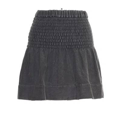 Isabel Marant Cotton-blend Black Skirt With Textured Finish
