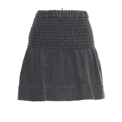 Isabel Marant Cotton-blend Black Skirt With Textured Finish
