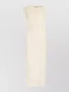 Isabel Marant Cotton-blend Draped Neckline Midi Dress In Neutral