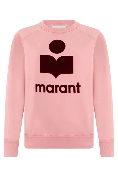 Isabel Marant Logo-embroidered Cotton Blend Sweatshirt In Pink