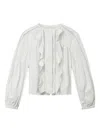 Isabel Marant Cubraly Lace-trimmed Ruffled Pintucked Cotton-poplin Blouse In White