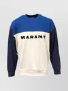 Isabel Marant Color-block Long-sleeve T-shirt With Bold Lettering In Blue