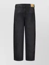 Isabel Marant Cotton Denim Trousers With Pockets And Loops In Gray