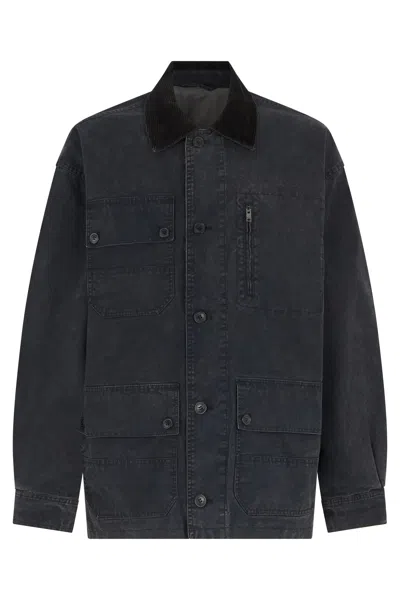 Isabel Marant Cotton Denim With Velvet Collar Jacket In Black