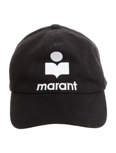 Pre-owned Isabel Marant Cotton Embroidered Baseball Cap With Velcro Adjustment. In Black