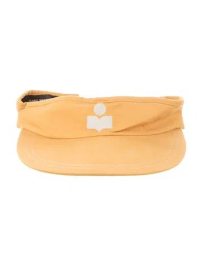 Pre-owned Isabel Marant Cotton Embroidered Visor Hat W/tags In Yellow