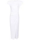 Isabel Marant Nadela Asymmetric Gathered Cotton-jersey Maxi Dress In White