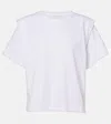 Isabel Marant Crew Neck Shoulder Detail Short Sleeve Top In White