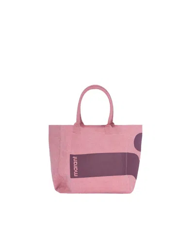 Isabel Marant Cotton Logo Tote Bag In Pink
