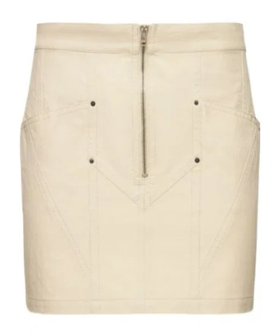 Isabel Marant Cotton Mini Skirt In Neutral