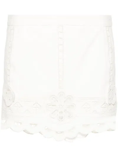 Isabel Marant Cotton Miniskirt In White