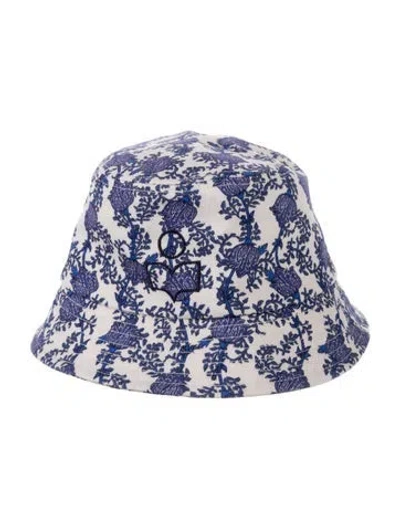 Pre-owned Isabel Marant Cotton Patterned Bucket Hat In White