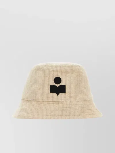 Isabel Marant Cotton Ribbed Wide Brim Hat In Cream