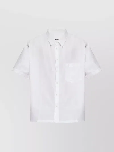 Isabel Marant Cotton Shirt With Short Sleeves And Chest Pocket In White